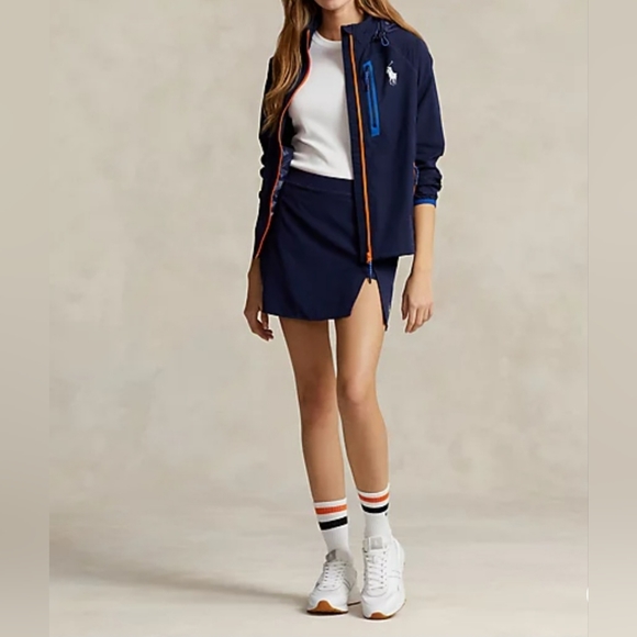 $198 NWT Ralph Lauren AO Australian Open 2022/2024 NAVY Blue Jacket Women M Hood - Picture 2 of 11